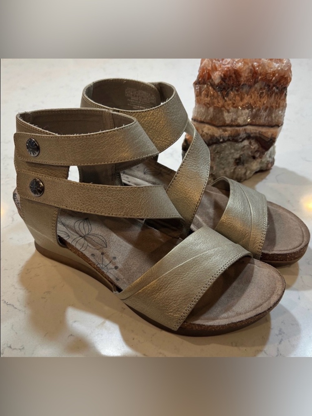 Rockport Leather Shona Asymmetrical Collection 2 Piece Cuff Sandal Size 9.5